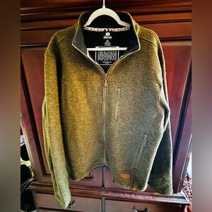 Sherpa Adventure gear Olive Green Men's full zip Sweater